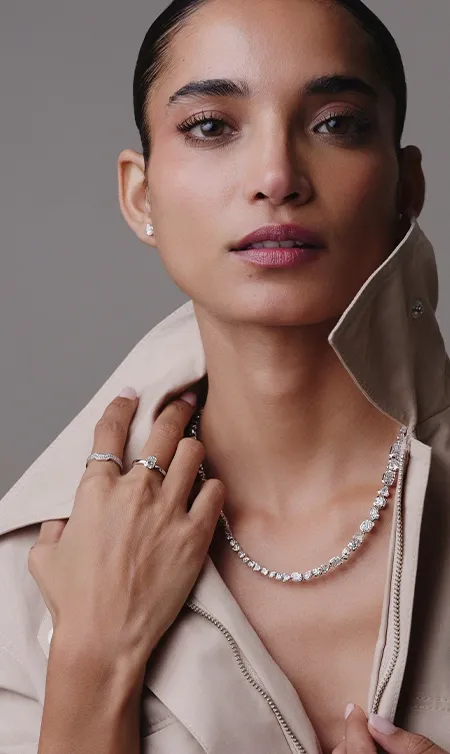 Model wearing Meta jewels